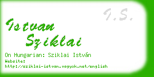 istvan sziklai business card