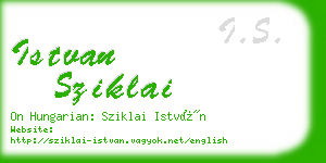 istvan sziklai business card